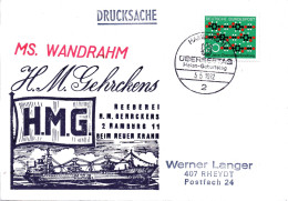 (L 6) Cachetumschlag "REEDEREI H.M.GEHRCKENS - MS. WANDRAHM - EF BRD SST 5.5.72 HAMBURG - Maritiem