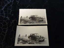 P-330 , Lot De 2 Photos , Automobile, Une Berliet Dauphine Au Passage Du Gois, Avril 1940 - Automobiles