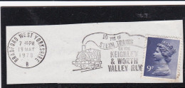 GB Engeland  1978 10 Years Of Steam Trains On The Keighley & Worth Valley Flag Metercut - Tram