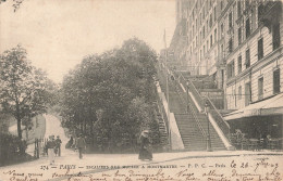 75 Paris Montmartre Les Escaliers De La Rue Muller CPA Cachet 1903 - Arrondissement: 18