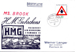 (L 6) Cachetumschlag "REEDEREI H.M.GEHRCKENS - MS. BROOK - EF BRD TST 5.5.72 HAMBURG - Schiffahrt