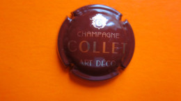 CAPSULE CHAMPAGNE COLLET ART DECO. Bordeaux Et Or - Other & Unclassified