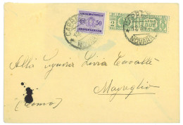 P3093 - ITALIA LUOGOTENENZA 2 L. PER PACCHI, MISTA CON 50 CENT SEGNATASSE, USATI COME AFFRANCATURA D’EMERGENZA 12.8.1945 - Poststempel