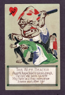 "The Wife Beater" Valentines Comics 1907 - Antique Fantasy Postcard - Fairy Tales, Popular Stories & Legends