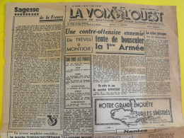 Journal La Voix De L'Ouest N° 78 Du 10 Décembre 1944. Rennes. De Gaulle. Bretagne Maine Normandie Anjou - Oorlog 1939-45