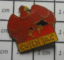 810H Pin's Pins / Beau Et Rare / ANIMAUX / OISEAU AIGLE ALLEMAND GUTEN TAG DRAPEAU Par TOSCA - Tiere