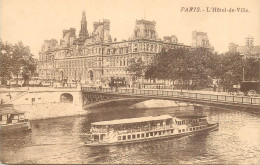 CPA France Paris L' Hotel De Ville Cruise Boat - Otros Monumentos