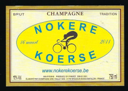 Etiquette Champagne Brut Tradition 16 Mars 2011 Nokere Koerese  Eric Taillet  Baslieux Sous Chatill Marne 51 Thème Sport - Champagner