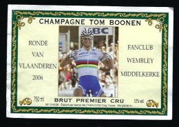 Etiquette Champagne Brut 1 Er Cru  Tom Boonen  Vautrai Dizy Marne 51 Thème Sport Vélo - Champan