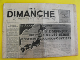Hebdo Dimanche Le Miroir De La Semaine Du 7 Octobre 1945. Japon Uranium Gaby Andreu - Sonstige & Ohne Zuordnung