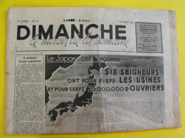 Hebdo Dimanche Le Miroir De La Semaine Du 7 Octobre 1945. Japon Uranium Gaby Andreu - Autres & Non Classés