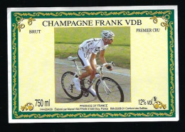 Etiquette Champagne Brut 1 Er Cru  Frank VDB Vandenbroucke Vautrain Dizy Marne 51 Thème Sport Vélo" Signature" - Champagner