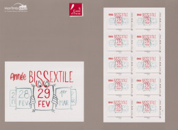 Collector Du Carré D'Encre "Année Bissextile 29 FEV 2024 Avec 10 TVP LV, Signature Phil@poste, 2 Bandes Phosphore - Collectors