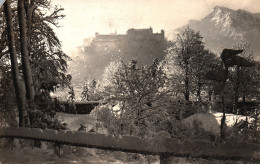 Postcard Real Photo Austria Salzburg Snow Landscape Mountain Forest - Other & Unclassified