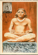 X0474 Egypt. Maximum Card  1970 Showing  The Statue Of A Squatting Scribe, Egyptology - Egittologia