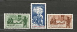 St PIERRE & MIQUELON  P.A N° Y&T 1 à 3.  Timbres Neufs** Sans Charnière (voir Les 2 Scans) - 1942 Protection De L'Enfance Indigène & Quinzaine Impériale (PEIQI)