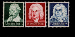 Deutsches Reich 573 - 575 Schütz Bach Und Händel MLH * Falz - Neufs