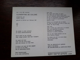 Clementine De Caluwé ° Berlare 1897 + 1981 X Karel Geets - Begraf. Hoogstraten - Obituary Notices