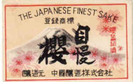 Japan Matchbox Label, The Japanese Finest Sake, Rice Wine - Matchbox Labels