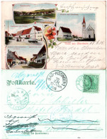 Württemberg 1906, K2 WEHINGEN Auf Nachsende Gruss Aus Obernheim Farb AK  - Cartas & Documentos