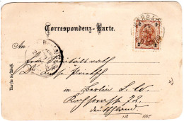 Österreich 1895, 2 Kr. Auf Gruss Aus Marbach Litho-AK M. K1 Marbach A.D. Donau - Cartas & Documentos