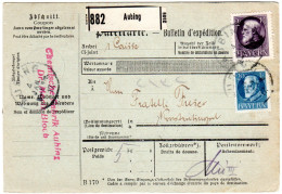 Bayern 1917, 2 Mk.+20 Pf. Auf Paketkarte V. Aubing N. Konstantinopel, Türkei - Storia Postale