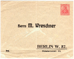 DR, Ungebr. 10 Pf. Germania Privatganzsache Umschlag M. Adresszudruck Wreschner - Otros & Sin Clasificación