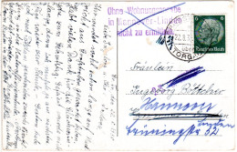 DR 1938, Hannover-Linden Hinweisstpl. Ohne Wohnungsan.. Auf Karte V. Grosstreben - Lettres & Documents