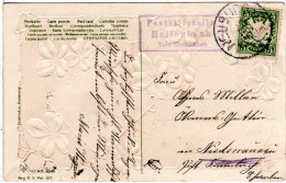 Bayern 1910, Posthilfstelle HOLLENBACH Taxe Ehekirchen Auf Karte M. 5 Pf. - Lettres & Documents