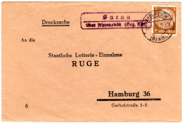 DR 1939, Landpost Stpl. SARAU über Ahrensbök (Bez. Kiel) Auf Brief M. 3 Pf. - Cartas & Documentos