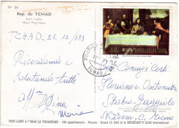 Tschad 1973, 60 F. Tizian Gemälde Jünger V. Emmaus Auf Karte I.d. Schweiz - Chad (1960-...)