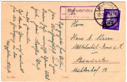 DR 1943, Landpost Stpl. BOVENAU über Rendsburg Auf Karte M. 6 Pf. - Covers & Documents