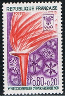 FRANCE : N° 1545 ** (Jeux Olympiques D'hver, à Grenoble : Flamme) - PRIX FIXE - - Unused Stamps