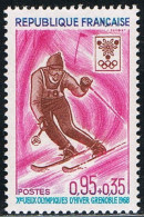 FRANCE : N° 1547 ** (Jeux Olympiques D'hver, à Grenoble : Slalom) - PRIX FIXE - - Neufs