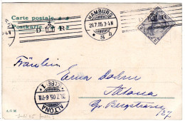 DR 1905, Hamburg Krag Versuchs Maschinenstempel Auf Orts-Karte M. 2 Pf. Germania - Covers & Documents