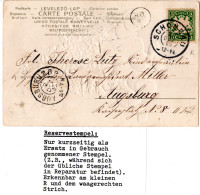 Bayern 1903, K2-Reservestempel SCHONGAU R Auf Karte M. 5 Pf. - Cartas & Documentos