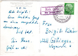 BRD 1956, Landpost Stpl. ROTE LACHE über Forbach Auf Karte M. 10 Pf. Heuss - Briefe U. Dokumente