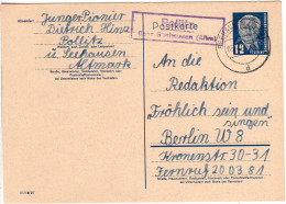 DDR 1955, Landpost Stpl. POLLITZ über Seehausen Auf 12 Pf. Ganzsache. - Lettres & Documents