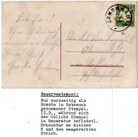 Bayern 1910, K1-Reservestempel SCHONGAU R Auf Karte M. 5 Pf. - Briefe U. Dokumente