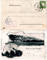 Bayern 1904, Posthilfstelle OBERELCHINGEN Taxe Unterelchingen Auf AK M. 5 Pf. - Cartas & Documentos