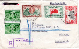 Tonga 1960, 5 Marken Auf Einschreiben Brief N. Uruguay. - Oceania (Other)