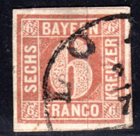 Bayern 4 I, Sauber Gest. U. Breitrandige 6 Kr. Type I M. Klarem Teil-HKS V. LOHR - Used