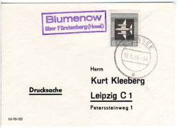 DDR 1964, Landpost Stpl. Blumenow über Fürstenberg Auf Ducksache Brief M. 5 Pf. - Cartas & Documentos