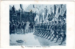 Einzug In Berlin, Eroberte Französische Fahnen, 1911 Gebr. Rotes Kreuz Sw-AK - Sonstige & Ohne Zuordnung