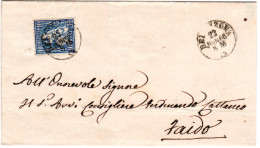 Schweiz 1866, K1 BELLINZONA Auf M. 10 C. N. Faido - Lettres & Documents