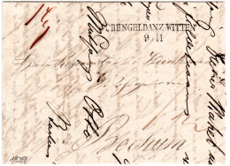 Preussen 1839, L2 CRENGELDANZ-WITTEN Auf Brief N. Bochum. - Préphilatélie