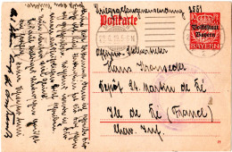 Bayern 1919, 10 Pf. Ganzsache Als KGF POW Sensung V. München N. Frankreich - Feldpost (franchigia Postale)