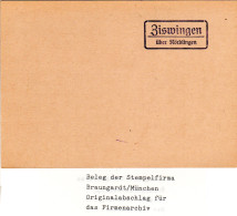 Landpoststellen Stpl. ZISWINGEN über Nördlingen, Originalprobe Aus Archiv - Lettres & Documents