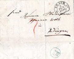 Württemberg 1846, Steigbügelstpl. URACH Klar Auf Porto Brief N. Tübingen - Prefilatelia