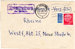 BRD 1955, Landpost Stpl. UNTERRINGINGEN über Nördlingen Auf Brief V. Leiheim - Storia Postale